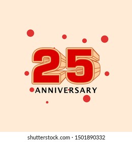25 Years Anniversary Vector Template Design Illustration