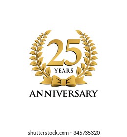 25 Years Anniversary Wreath Ribbon Logo 