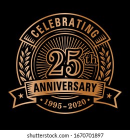 25 years of celebrations design template. 25th logo. Vector and illustrations.