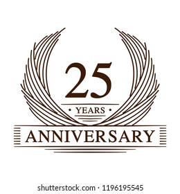 25 years design template. 25th anniversary. Vector and illustration.