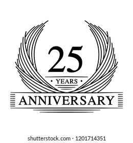 25 years design template. 25th anniversary. Vector and illustration.