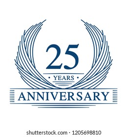 25 years design template. 25th anniversary. Vector and illustration.