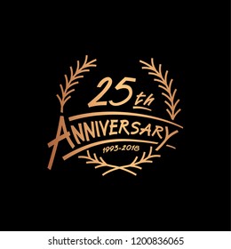 25 years design template. Vector and illustration. 25 years logo.