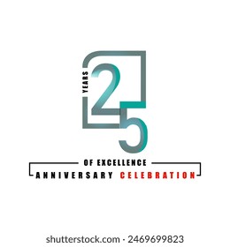 25 years of excelence anniversary celebration 3d vector template design illustration