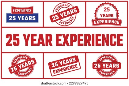 25 Years Experience Rubber Stamp Set