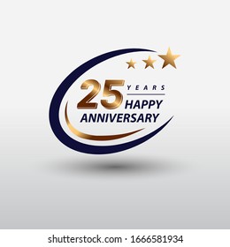 	
25 Years Golden Happy Anniversary Logo Celebration Vector Graphic