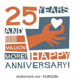 25 Years Happy Anniversary (Vector Illustration Concept Design)