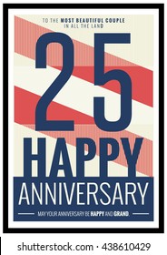 25 Years Happy Anniversary (Vector Illustration Poster Design)