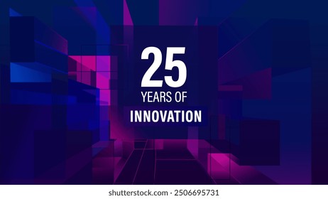 25 Years of Innovation: A high-tech, futuristic background perfect for tech events, conferences, and exhibitions. This abstract design captures the essence of progress and innovation in technology.