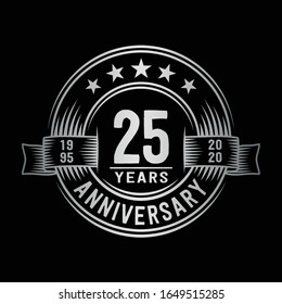 25 years logo design template. 25th anniversary vector and illustration.