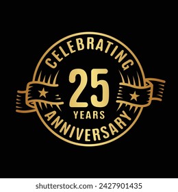 25 años plantilla de diseño de logotipo. 25 aniversario vector e ilustración.