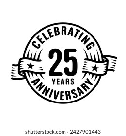 25 years logo design template. 25th anniversary vector and illustration.