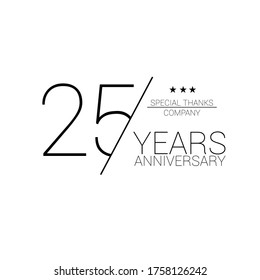 25 years old celebrating classic logo. happy anniversary 25 th. Greetings celebrates.