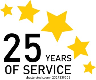 Etiqueta de experiencia de servicio de 25 años