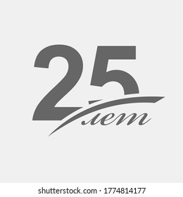 25 Jahre Vektor-Label. Der Text auf Russisch.