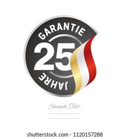 25 Years Warranty (German - 50 Jahre Garantie) black icon stamp vector