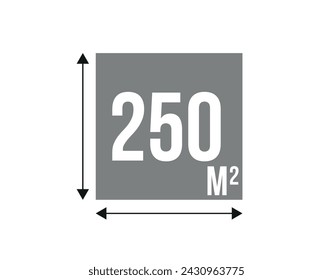 250 m. Vector 250 square meters of construction, concept area and work space