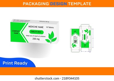 250 mg TABLET BOX PACKAGING DESIGN TEMPLATE 
