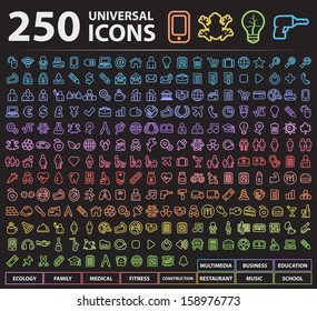 250 Universal Stroke Icons.