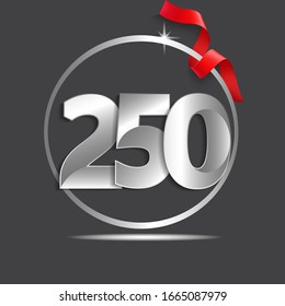 250 Year Anniversary Logo Vector Template Design Illustration