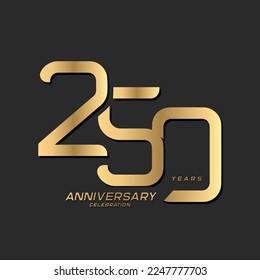 250 years anniversary celebration logotype with modern elegant number