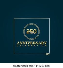 250 years anniversary celebration simple logo. gold logo. luxury design