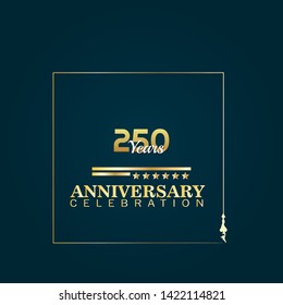 250 years anniversary celebration simple logo. gold logo. luxury design