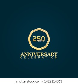 250 years anniversary celebration simple logo. gold logo. luxury design