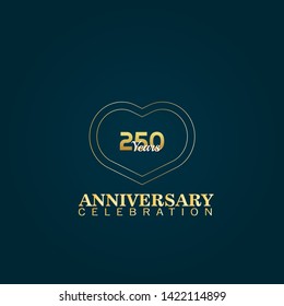 250 years anniversary celebration simple logo. gold logo. luxury design