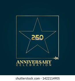 250 years anniversary celebration simple logo. gold logo. luxury design