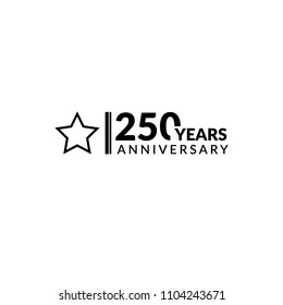 250 years anniversary, logo template. 