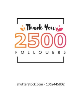 2500 Followers thank you design template