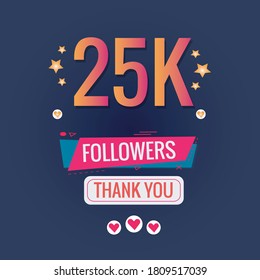 25000 followers thank you vector social media post 25k followers  svg