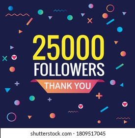 25000 followers thank you vector social media post 25k followers  svg