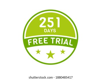 251 days free trial. 251 day Free trial badges