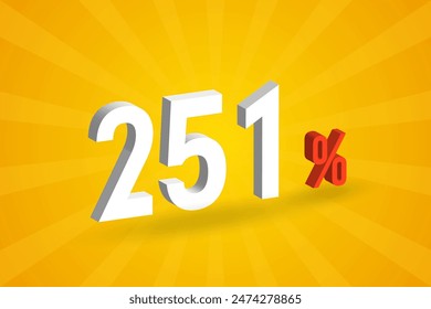 251% discount 3D text for sells and promotion.