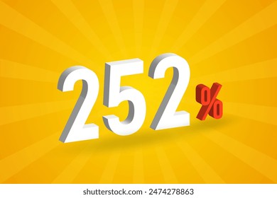 252% discount 3D text for sells and promotion.