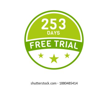 253 days free trial. 253 day Free trial badges