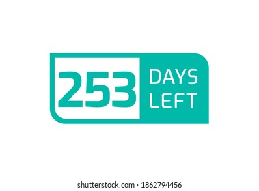 253 Days Left banner on white background, 253 Days Left to Go