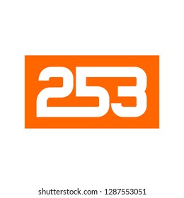 253 number logo vector. 