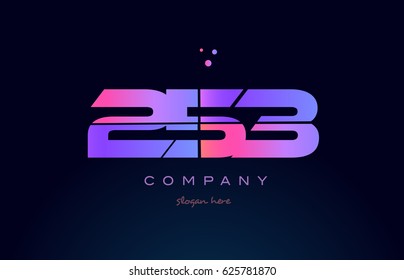 253 pink blue purple number digit numeral dots creative company logo vector icon design template