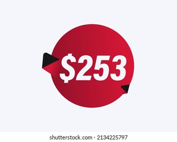 $253 USD sticker vector illustration