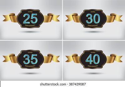 25,30,35,40 years anniversary. Anniversary template design.Vector illustration.