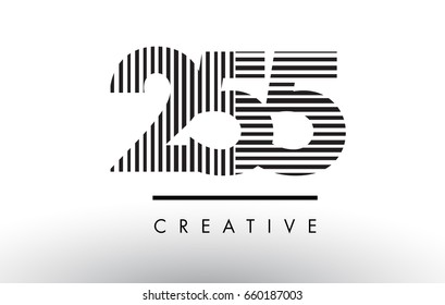 255 Black and White Number Logo Design with Vertical and Horizontal Lines.