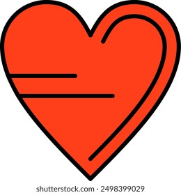 255 - Heart Flat Vector Icon Design