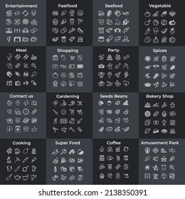 256 food icon set symbol template for graphic and web design collection logo vector illustration