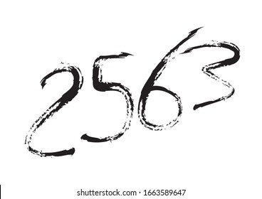 Diseño de texto 2563 Color negro, Colección de Feliz Año Nuevo y felices vacaciones en Tailandia, elemento de diseño grabado a mano aislado en fondo blanco. Calendario 2563, trazo del pincel.
