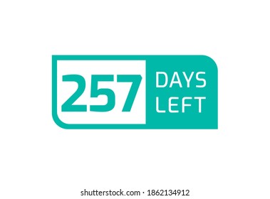 257 Days Left banner on white background, 257 Days Left to Go