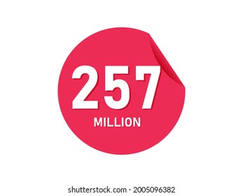 257 million texts on the white background