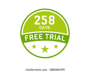 258 days free trial. 258 day Free trial badges